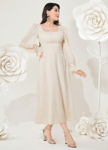 Кремова кежуал сукня а-силует SHEIN однотонна