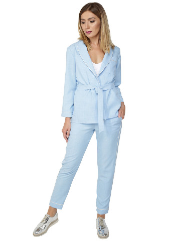 Костюм (жакет, брюки) Lavana Fashion брючний світло блакитний кежуал