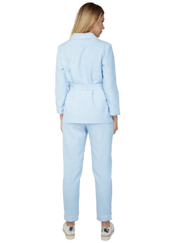 Костюм (жакет, брюки) Lavana Fashion брючный светло-голубой кэжуал