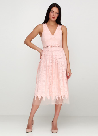 Светло-розовое кэжуал платье Allyson Collection однотонное