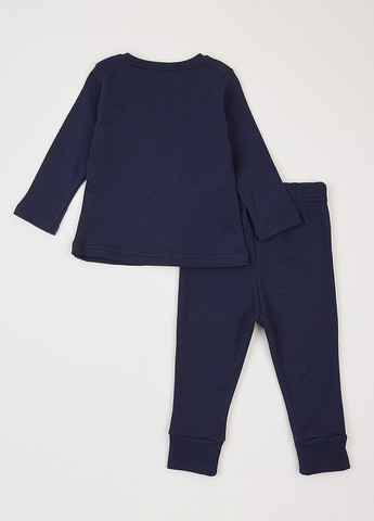 Синій демісезонний комплект (лонгслів, штани) Фламинго