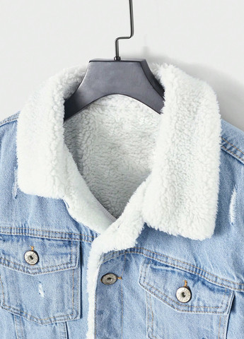 Голубая демисезонная куртка SHEIN