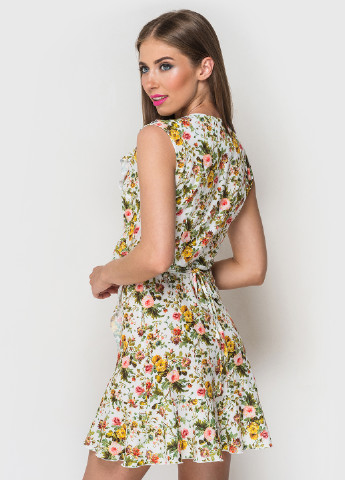 Зеленое кэжуал платье TessDress с цветочным принтом