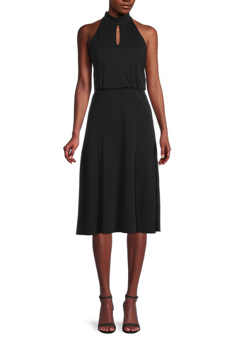 Черное кэжуал платье в стиле ампир Karl Lagerfeld однотонное