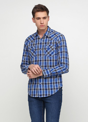 Синяя кэжуал рубашка в клетку Ralph Lauren с длинным рукавом