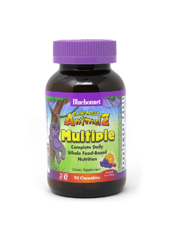 Мультивітаміни для Дітей, Смак Фруктів, Rainforest Animalz,, 90 жув. таб. Bluebonnet Nutrition (255410664)