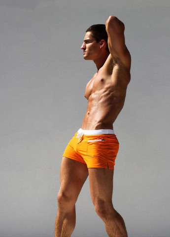 Мужские оранжевые пляжные оранжевые плавки шорты AQUX