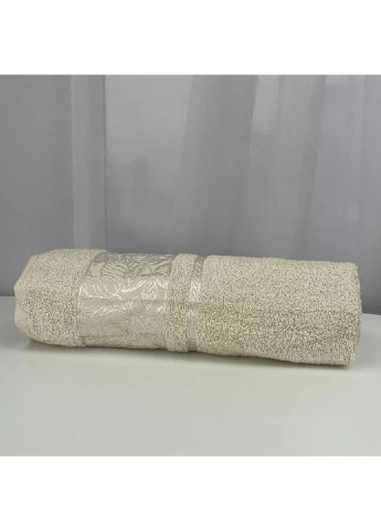 Полотенце банное махровое Febo Vip Cotton Botanik Турция 6381 бежевое 70х140 см No Brand комбинированный