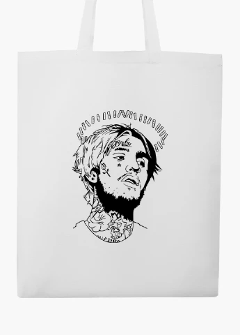 Эко сумка шоппер белая Лил Пип (Lil Peep) (9227-2634-WT2) Еко сумка шоппер біла 41*35 см MobiPrint (219151146)
