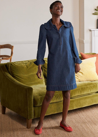 Синя джинсова сукня сукня-сорочка Boden однотонна