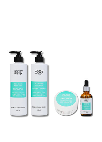 Комплексный XL-уход для жирных корней и сухих кончиков (4 пр.) Looky Look (311678370)