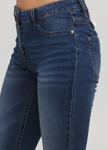 Джинси Gina Benotti завужені однотонні темно-сині джинсові бавовна