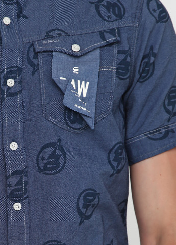 Темно-синяя кэжуал рубашка с логотипом G-Star Raw