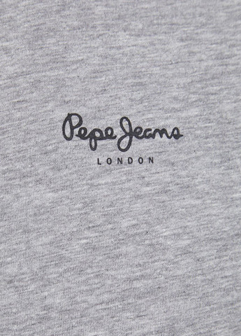 Серый демисезонный кэжуал лонгслив Pepe Jeans London с логотипом