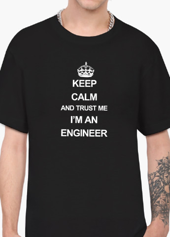 Чорна футболка чоловіча інженер (keep calm and trust me i'm an engineer) (9223-2008-1) xxl MobiPrint