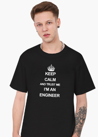 Черная футболка мужская инженер (keep calm and trust me i'm an engineer) (9223-2008-1) xxl MobiPrint