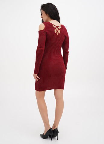 Бордовое кэжуал платье платье-свитер Imperial однотонное
