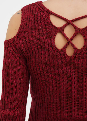 Бордовое кэжуал платье платье-свитер Imperial однотонное