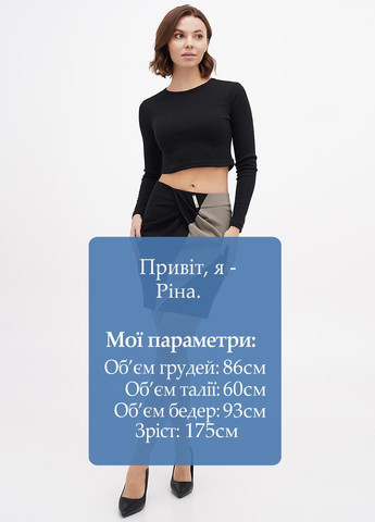 Черная кэжуал однотонная юбка Sassofono