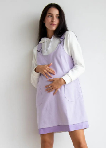 Ніжний сарафан для вагітних і годуючих мам на бретелях лаванда м'який з приємної на дотик тканини To Be (254455844)