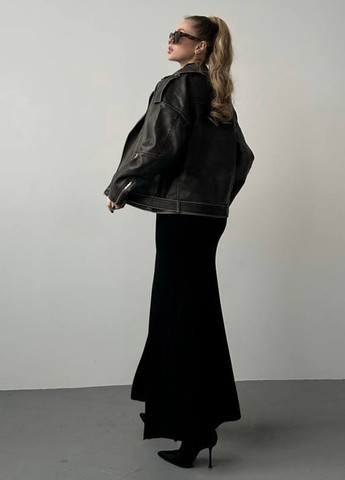 Темно-сіра демісезонна куртка косуха No Brand