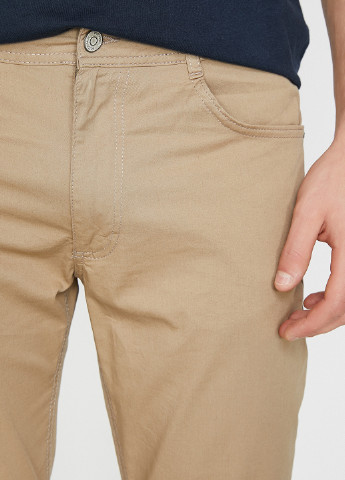 Песочные джинсовые летние зауженные брюки KOTON