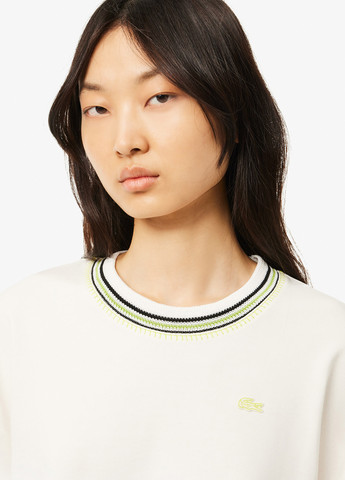 Молочний світшот Lacoste однотонний нашивки (329629196)