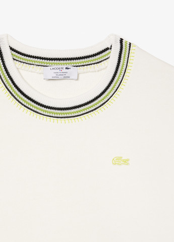 Молочний світшот Lacoste однотонний нашивки (329629196)