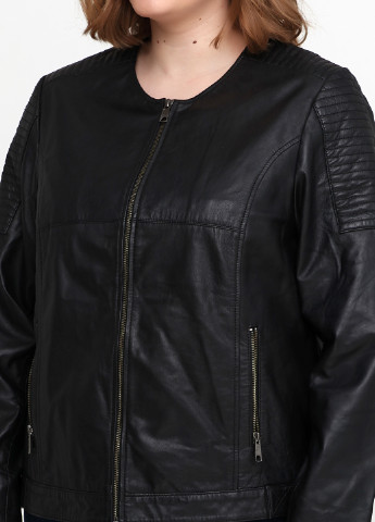 Черная демисезонная куртка кожаная Adia Fashion