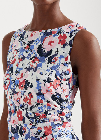 Комбинированное кэжуал платье а-силуэт Ralph Lauren с цветочным принтом