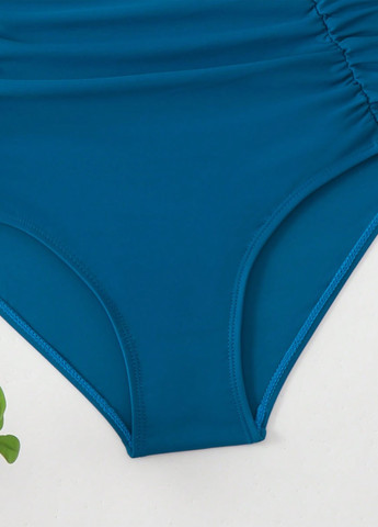 Морской волны купальные трусики однотонные SHEIN