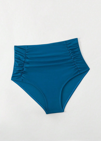 Морской волны купальные трусики однотонные SHEIN