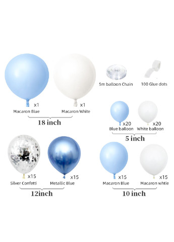 Гірлянда арка з повітряних кульок для фотозони, комплект для створення арки з повітряних кульок, 104шт No Brand (254492179)