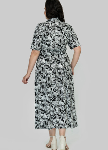 Комбинированное кэжуал платье а-силуэт A'll Posa с надписью