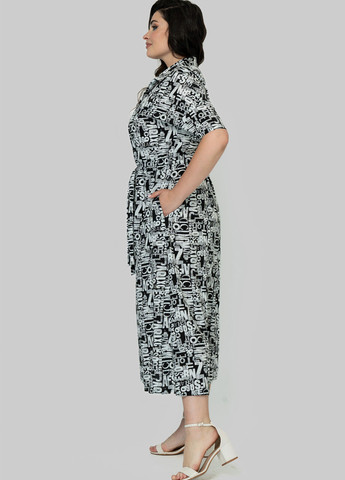 Комбинированное кэжуал платье а-силуэт A'll Posa с надписью