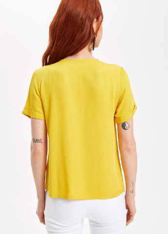 Желтая летняя рубашка DeFacto