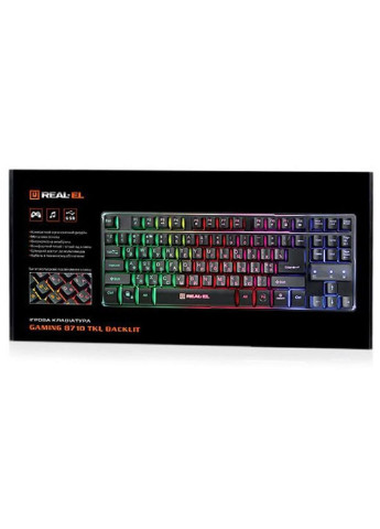Клавіатура Real-El 8710 Gaming TKL Backlit, black (253468582)