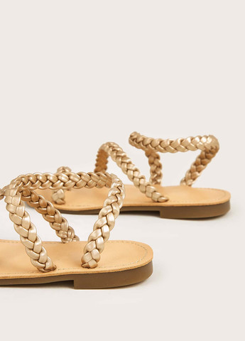 Золотые кэжуал сандалии SHEIN Без шнурков