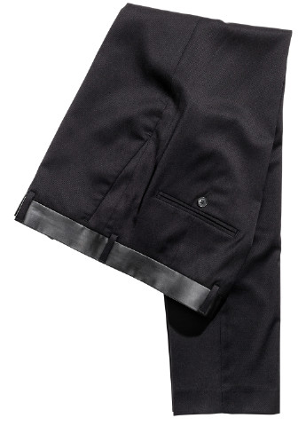 Черные классические демисезонные прямые брюки H&M