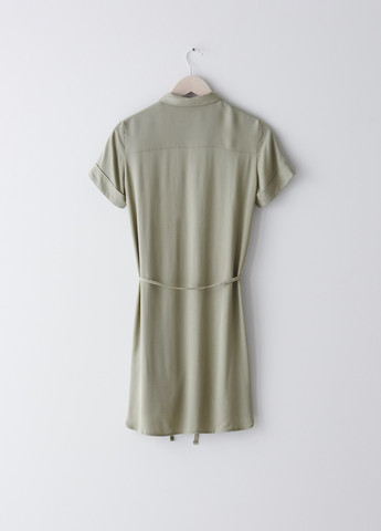 Серо-зеленое кэжуал платье рубашка Sinsay однотонное