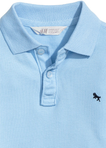 Голубой детская футболка-поло для мальчика H&M с логотипом