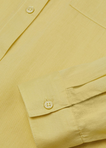 Светло-желтая кэжуал рубашка однотонная H&M