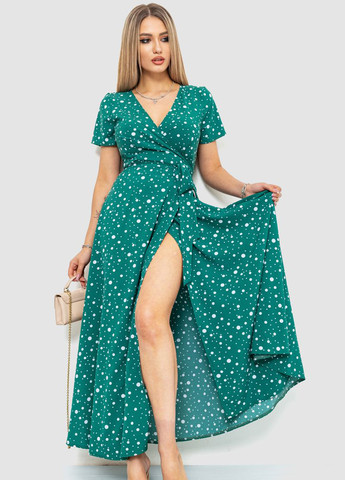 Зелена кежуал сукня на запах Ager однотонна