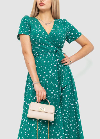 Зеленое кэжуал платье на запах Ager однотонное