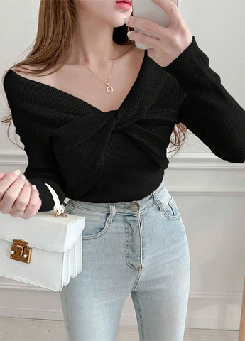 Чорний демісезонний пуловер пуловер SHEIN