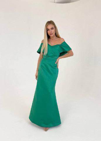 Темно-зеленое женское вечернее платье корсет зеленого цвета 372849 New Trend