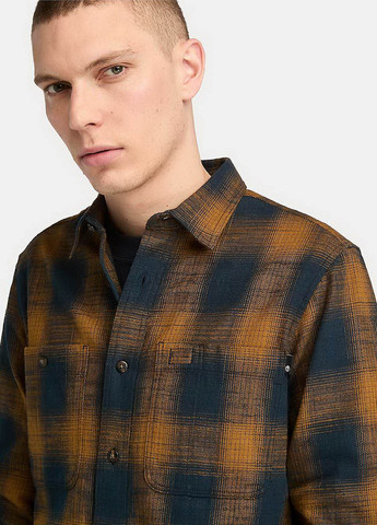 Коричневая кэжуал рубашка в клетку Timberland