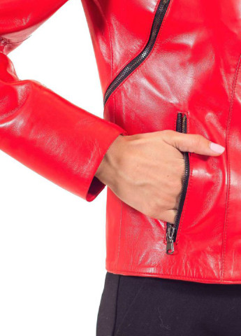 Червона демісезонна куртка шкіряна Alberta