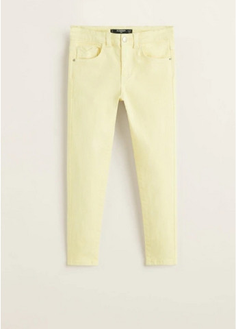 Желтые демисезонные джинсы для девочки Mango