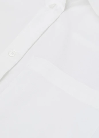 Белая кэжуал рубашка однотонная H&M
